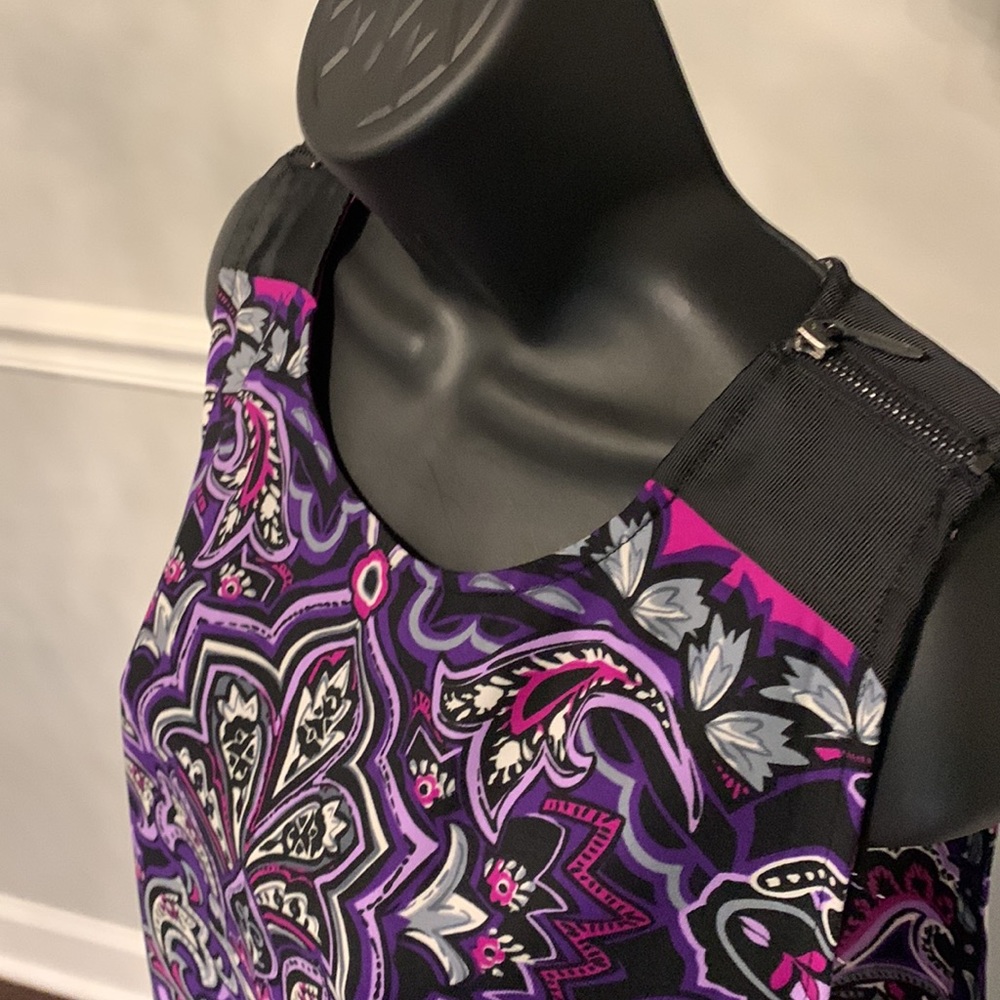 Mark Zunino Patterned Woven Tunic with Grosgrain Trim Size M